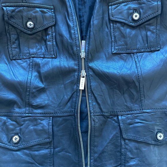 Tory Burch Black Leather Jacket size 12 - Picture 11 of 13